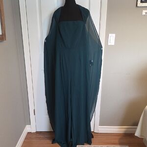 Womens Elegant Teal Green Formal/ Prom Wide Leg/ Dress Halter Style